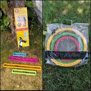 NIB 8 loom knitting set - 3 round 4 long knit looms scarf blanket craft supplies